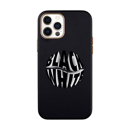 BLACK WHITE-iPhone 7 Plus / 8 Plus Leather Kılıf