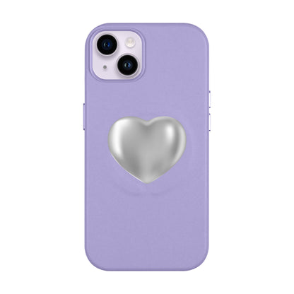 SILVER HEART-iPhone 14 Plus Leather Kılıf MagSafe Özellikli