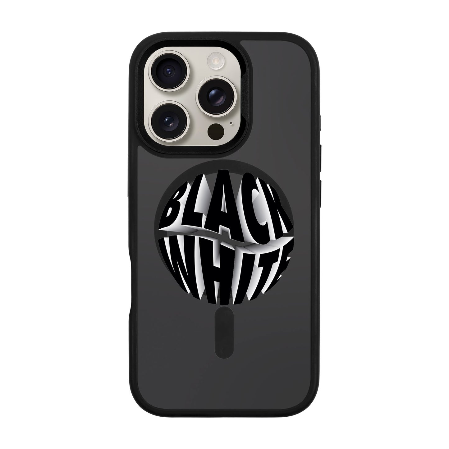BLACK WHITE-iPhone 16 Pro Rise Kılıf MagSafe Özellikli