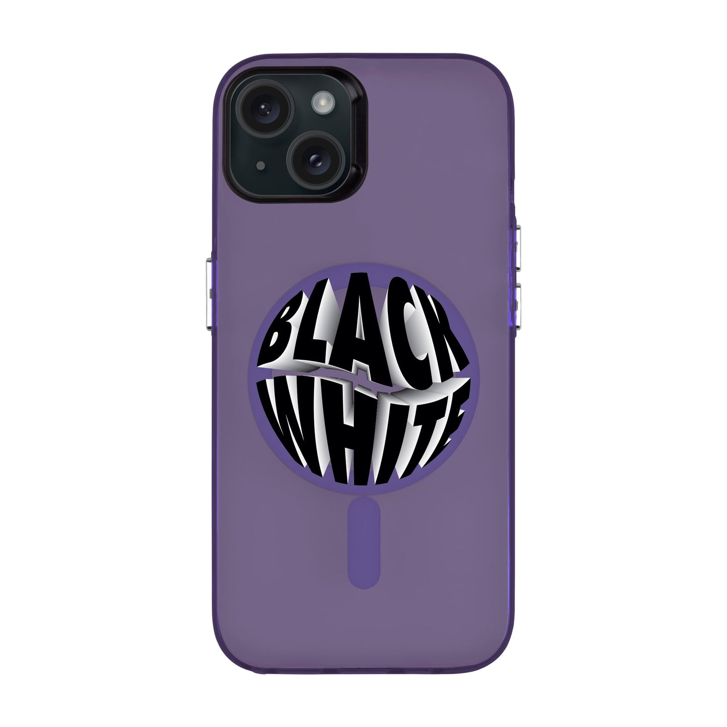 BLACK WHITE-iPhone 15 Plus Hold Kılıf MagSafe Özellikli