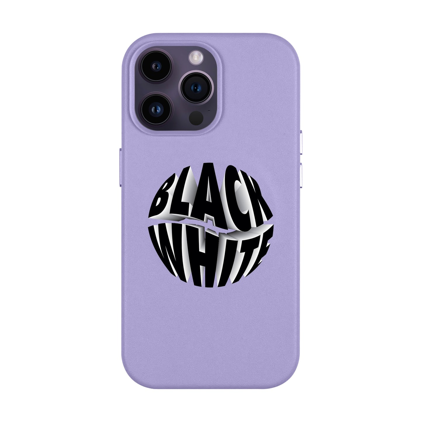 BLACK WHITE-iPhone 14 Pro Max Leather Kılıf MagSafe Özellikli