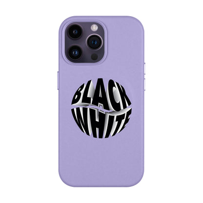 BLACK WHITE-iPhone 14 Pro Max Leather Kılıf MagSafe Özellikli