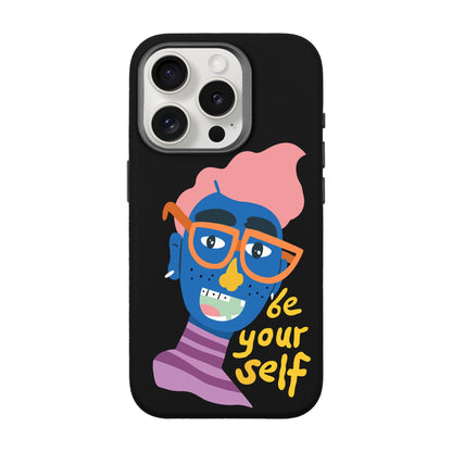 BE YOURSELF-iPhone 15 Pro Leather Premium Kılıf MagSafe Özellikli