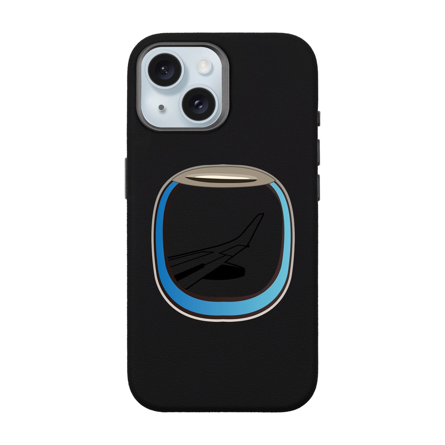 AIRCRAFT WINDOW-iPhone 15 Leather Premium Kılıf MagSafe Özellikli