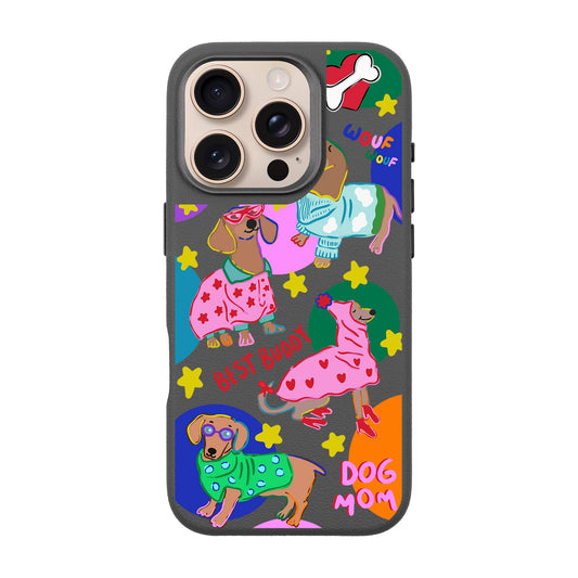 DOG MOM-iPhone 16 Pro Leather Premium Kılıf MagSafe Özellikli
