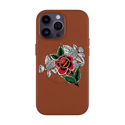 DRY ROSE-iPhone 14 Pro Max Leather Kılıf MagSafe Özellikli