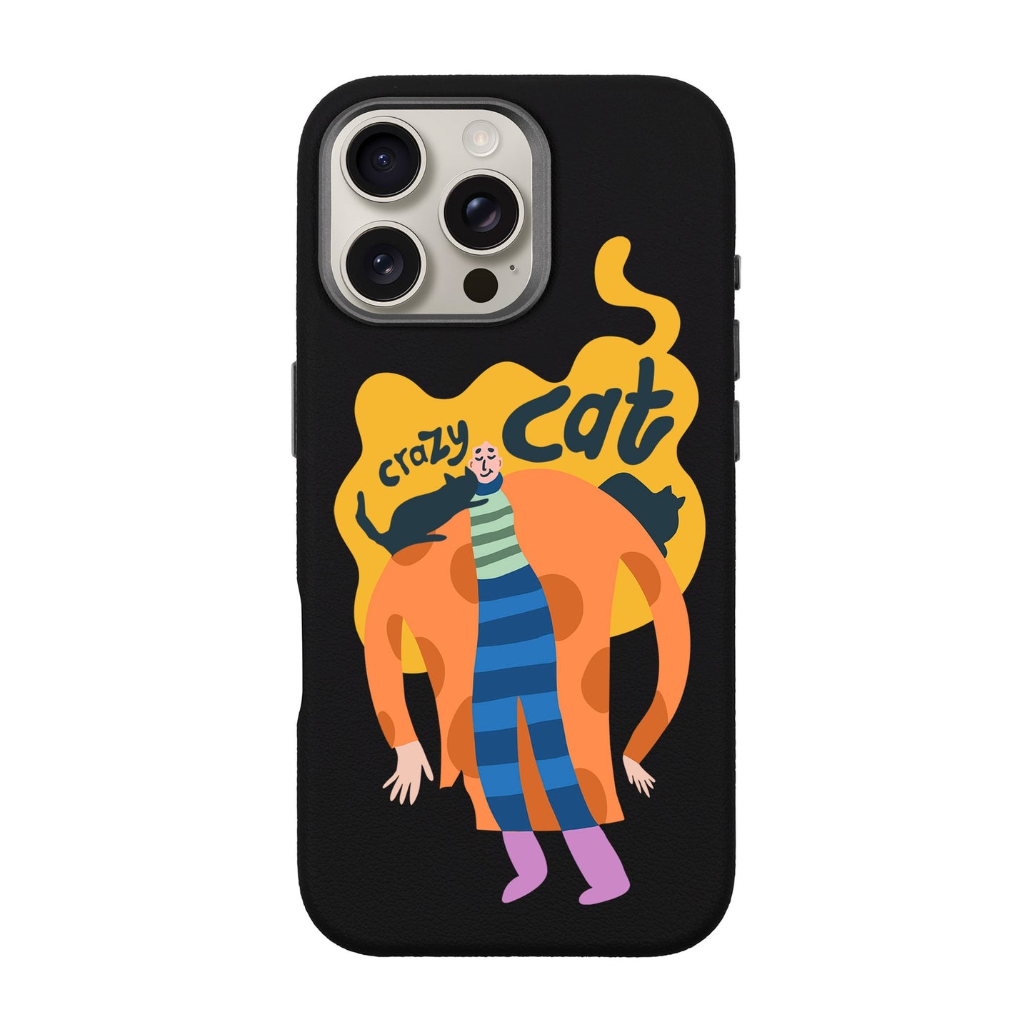 CRAZY CAT-iPhone 16 Pro Max Leather Premium Kılıf MagSafe Özellikli