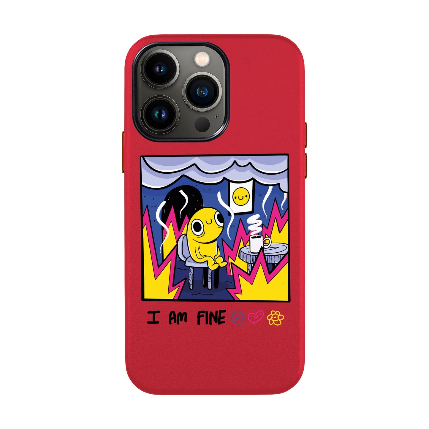 I AM FINE-iPhone 13 Pro Leather Kılıf