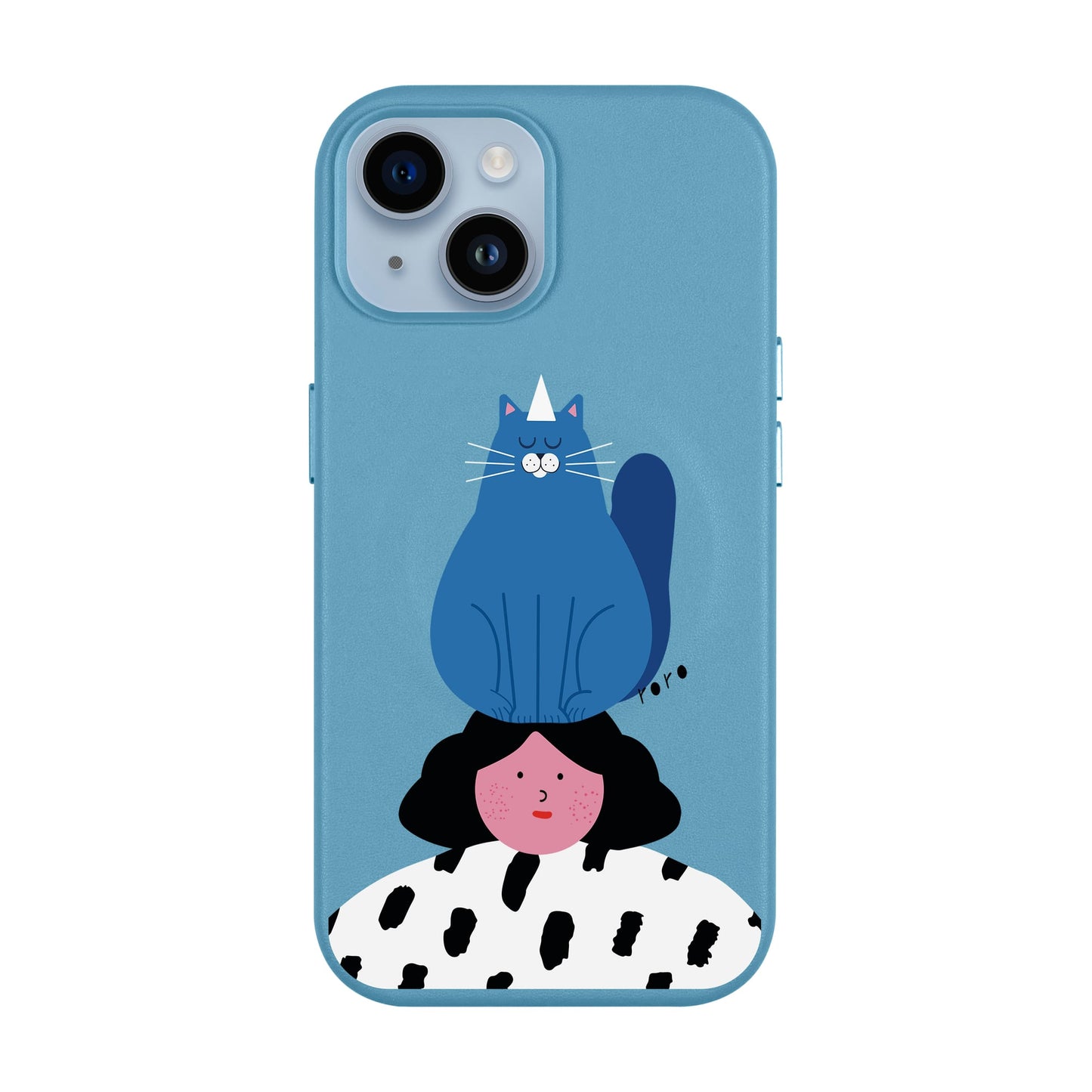 NAUGHTY CAT-Leather Kılıf MagSafe Özellikli - iPhone 14
