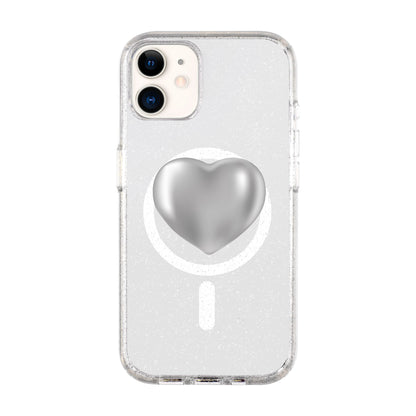 SILVER HEART-Shiny Kılıf MagSafe Özellikli - iPhone 11