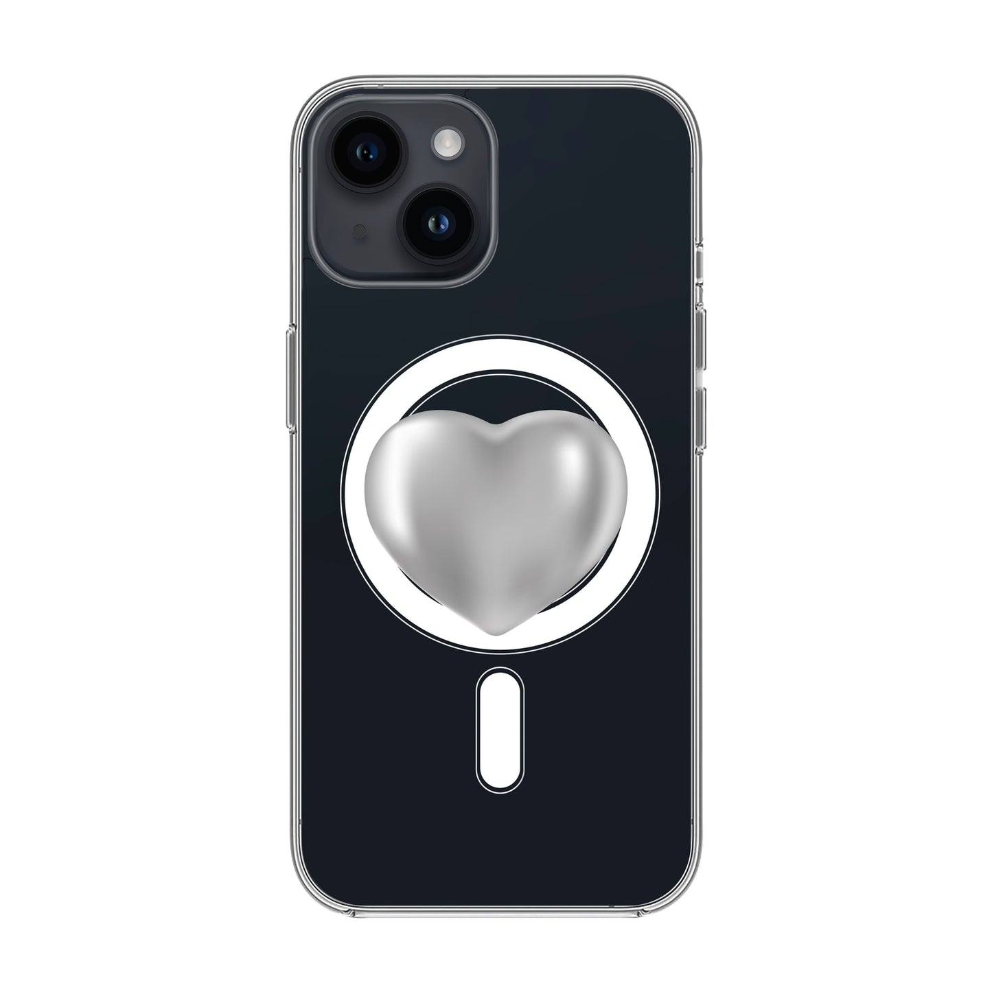 SILVER HEART-iPhone 13 Pro Solid Kılıf MagSafe Özellikli