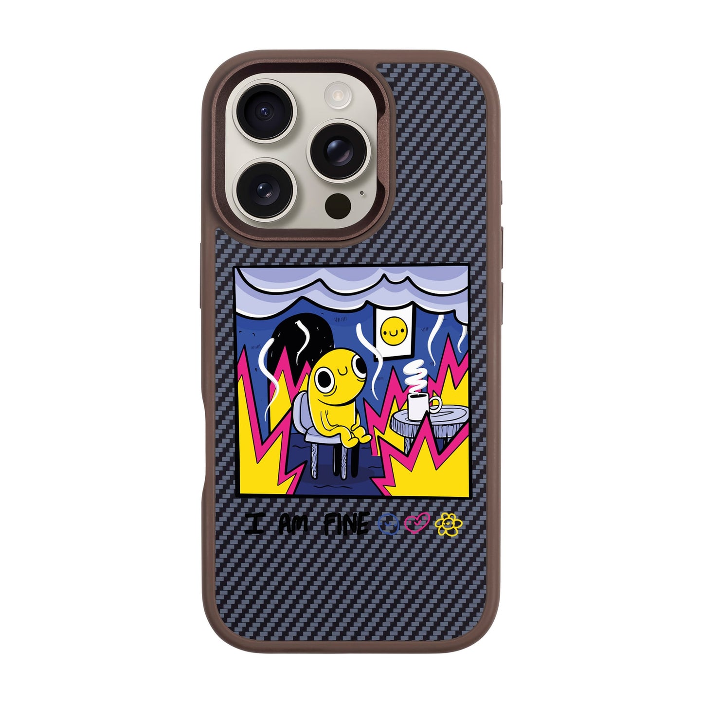 I AM FINE-iPhone 16 Pro Plaid Kılıf MagSafe Özellikli