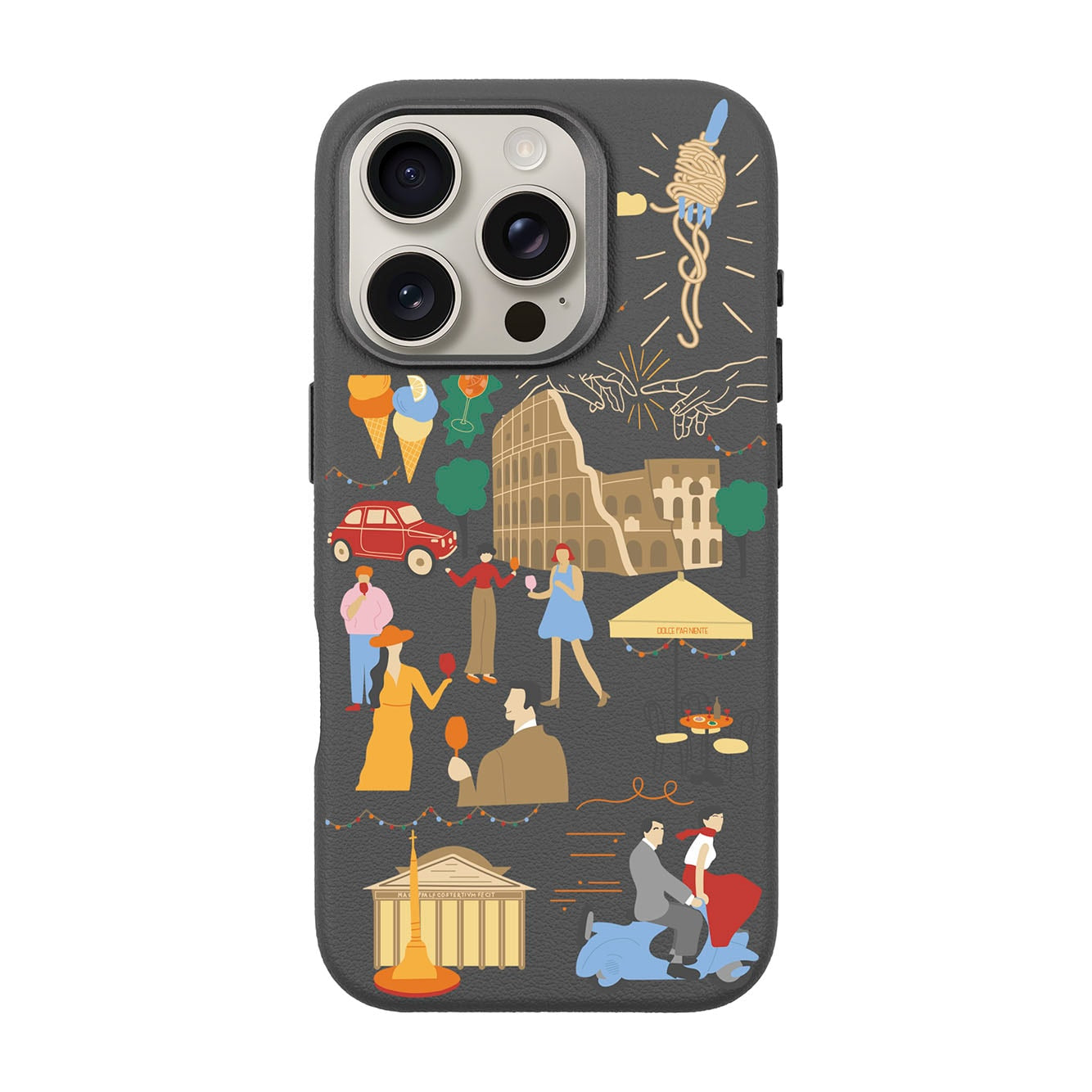 ROMA-iPhone 16 Pro Leather Premium Kılıf MagSafe Özellikli