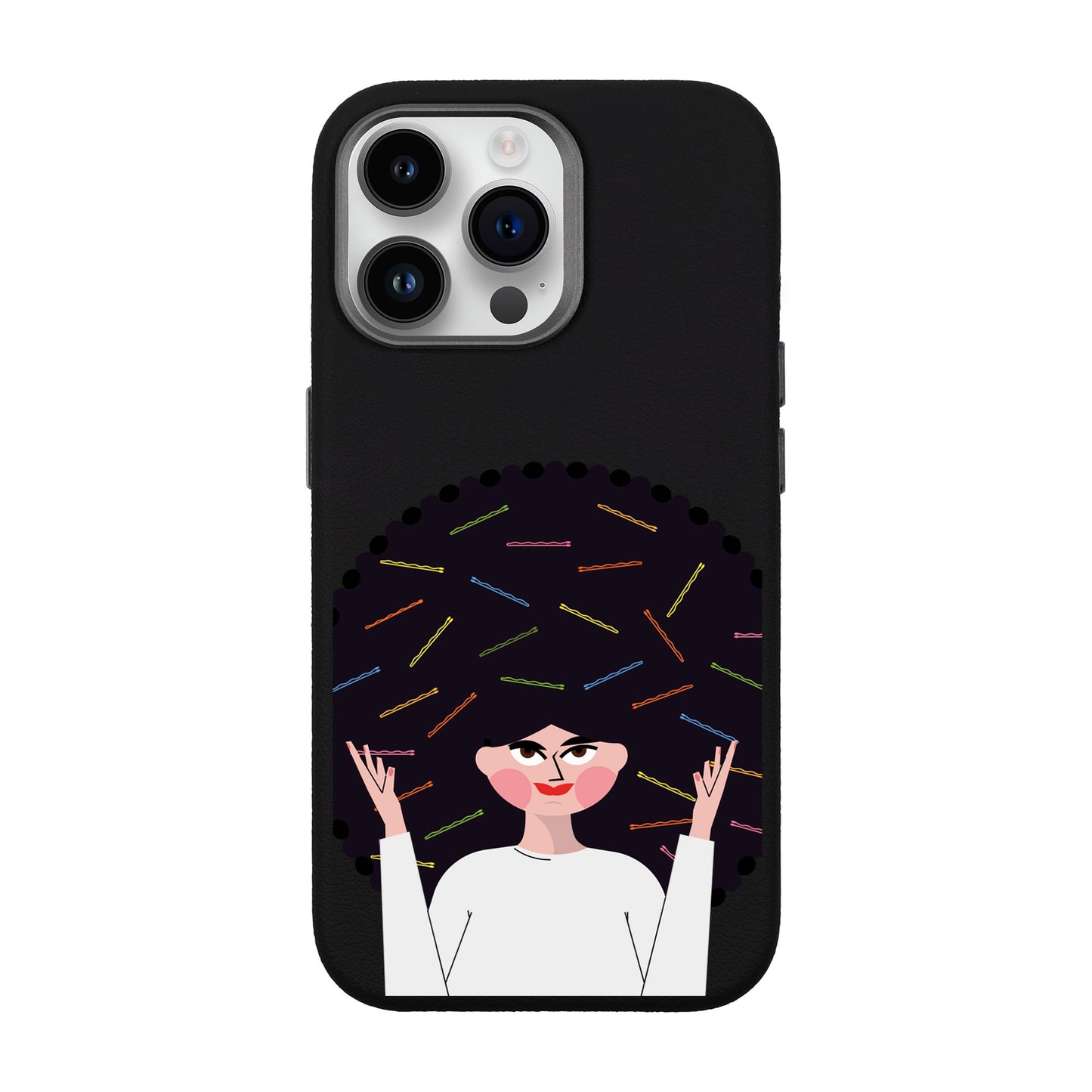 TANGLES OF HAPPINESS-iPhone 14 Pro Max Leather Premium Kılıf MagSafe Özellikli