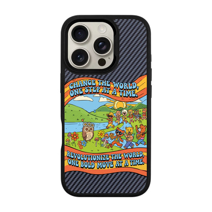 CHANGE THE WORLD-iPhone 16 Pro Plaid Kılıf MagSafe Özellikli