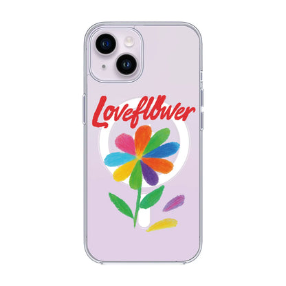 LOVE FLOWER-iPhone 14 Solid Kılıf MagSafe Özellikli