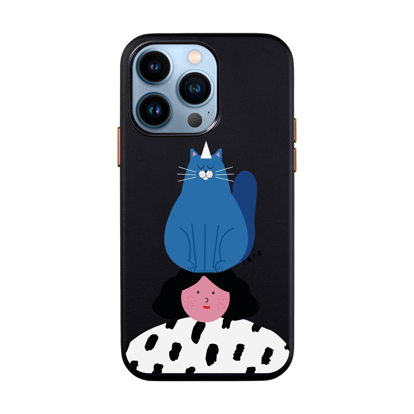 NAUGHTY CAT-iPhone 13 Pro Leather Kılıf