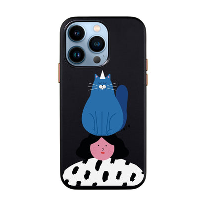NAUGHTY CAT-iPhone 13 Pro Leather Kılıf