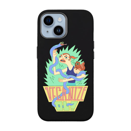 VEGANİZE-iPhone 14 Leather Premium Kılıf MagSafe Özellikli