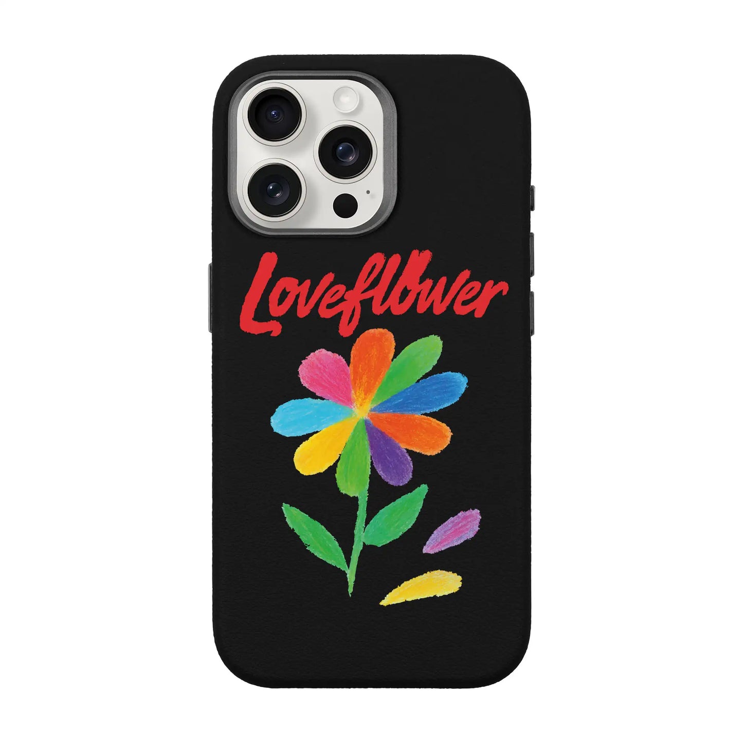 LOVE FLOWER-iPhone 15 Pro Max Leather Premium Kılıf MagSafe Özellikli