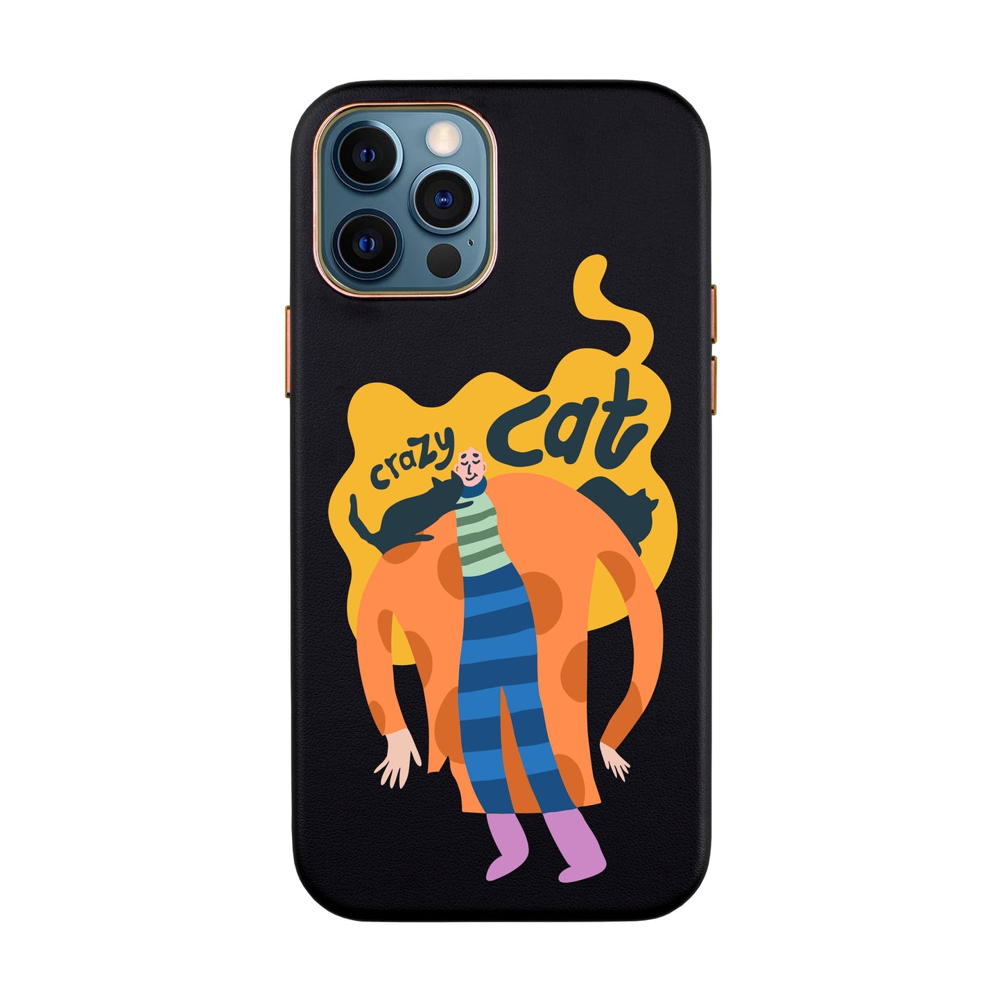 CRAZY CAT-iPhone 12 Pro Max Leather Kılıf
