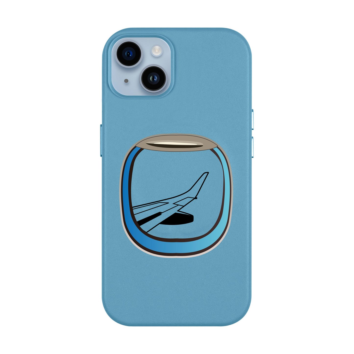 AIRCRAFT WINDOW-iPhone 14 Plus Leather Kılıf MagSafe Özellikli