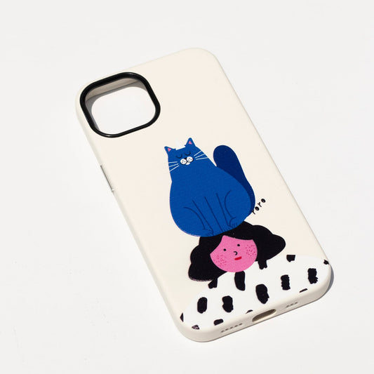 NAUGHTY CAT-iPhone 14 Leather Kılıf