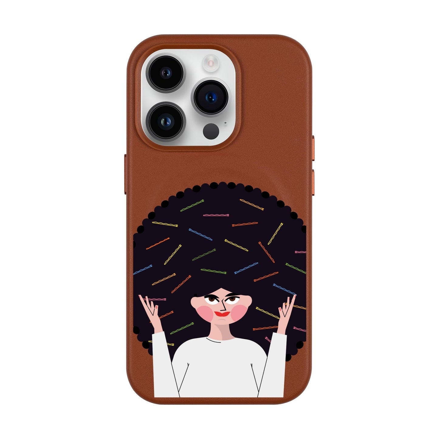 TANGLES OF HAPPINESS-Leather Kılıf MagSafe Özellikli - iPhone 14 Pro