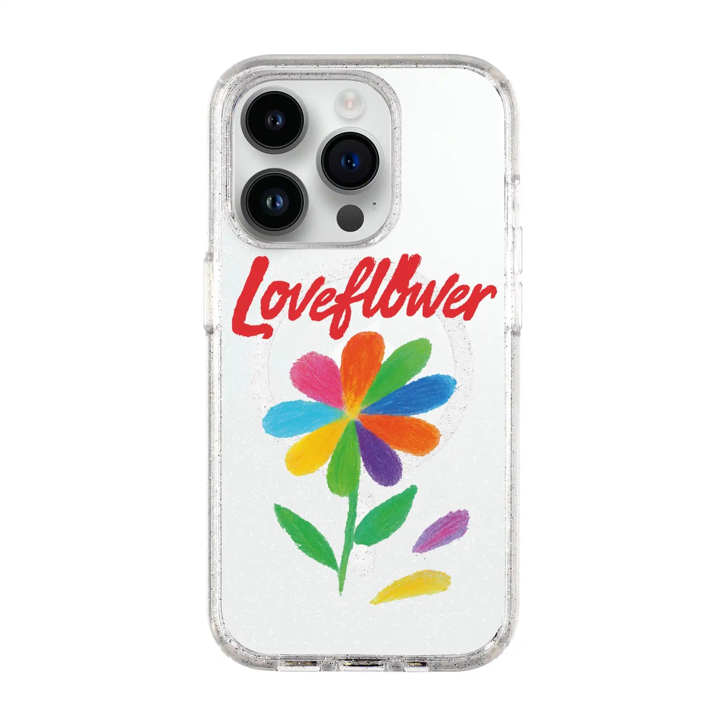 LOVE FLOWER-iPhone 14 Pro Shiny Kılıf MagSafe Özellikli