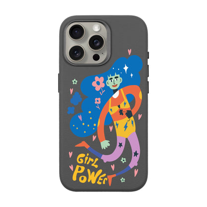 GIRL POWER-iPhone 15 Pro Max Leather Premium Kılıf MagSafe Özellikli