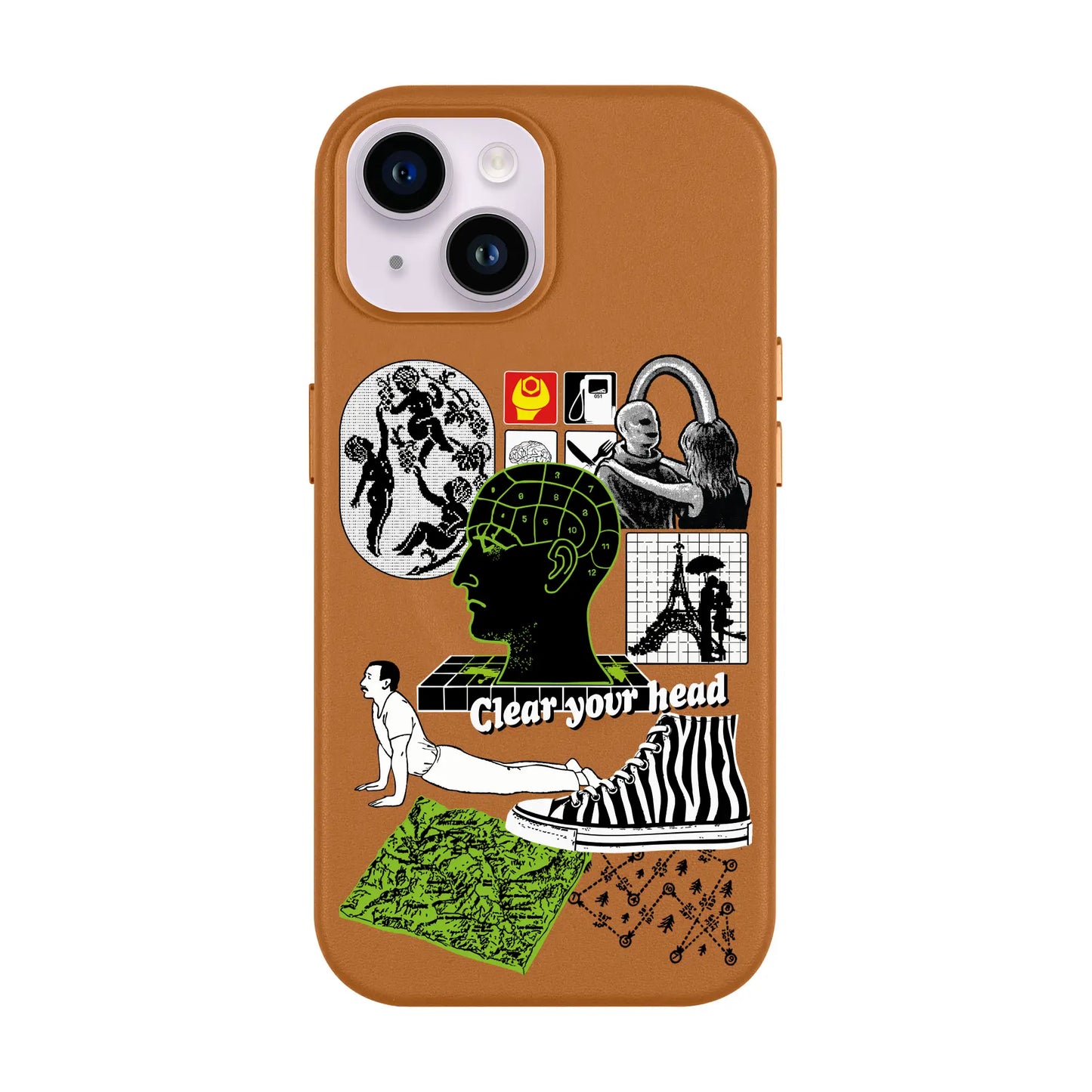 CLEAR YOUR HEAD-iPhone 14 Leather Kılıf MagSafe Özellikli