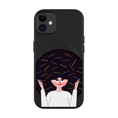 TANGLES OF HAPPINESS-Leather Kılıf MagSafe Özellikli - iPhone 11