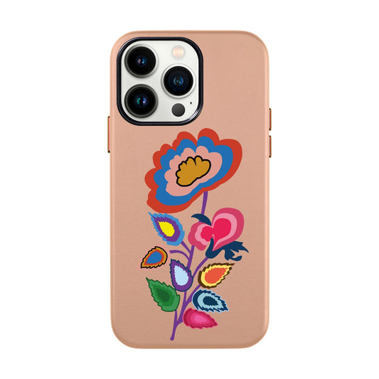 KNITTED FLOWER-iPhone 13 Pro Leather Kılıf