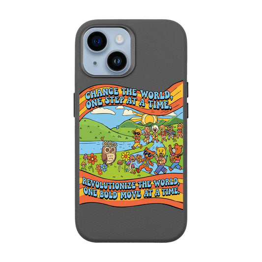 CHANGE THE WORLD-iPhone 14 Leather Premium Kılıf MagSafe Özellikli