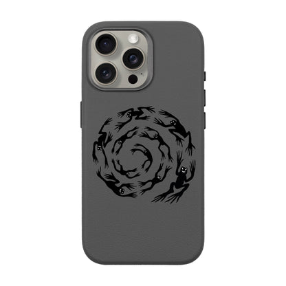 SWIRLING FROGS-iPhone 15 Pro Max Leather Premium Kılıf MagSafe Özellikli