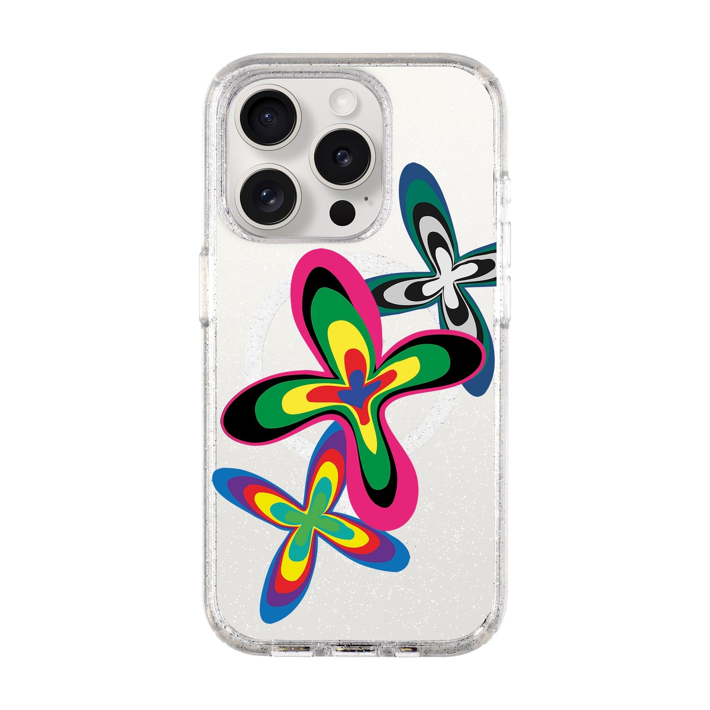 COLOR FLOWER-Shiny Kılıf MagSafe Özellikli - iPhone 15 Pro