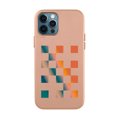 GRADIENT CHECKMATE-iPhone 11 Pro Max Leather Kılıf