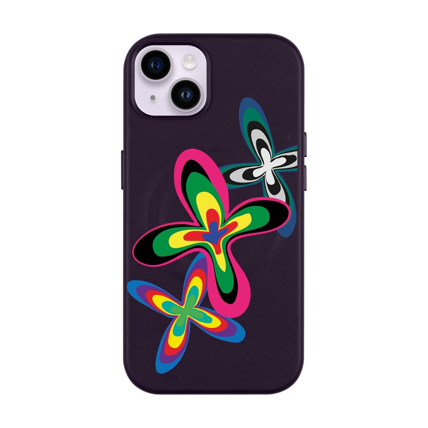 COLOR FLOWER-iPhone 14 Plus Leather Kılıf MagSafe Özellikli