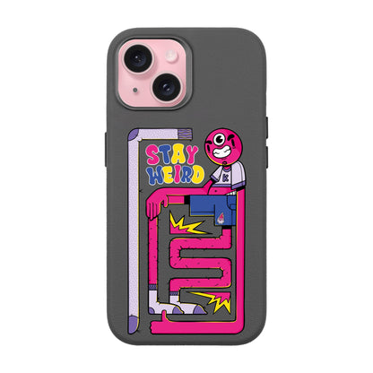 OG TOOTHY-iPhone 15 Leather Premium Kılıf MagSafe Özellikli