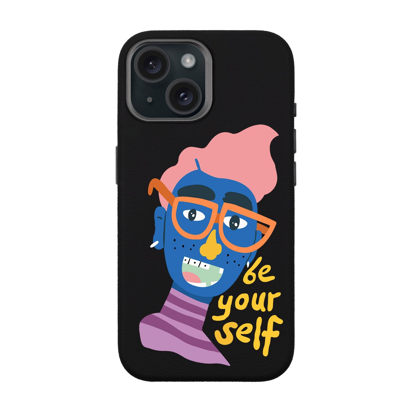 BE YOURSELF-iPhone 15 Leather Premium Kılıf MagSafe Özellikli