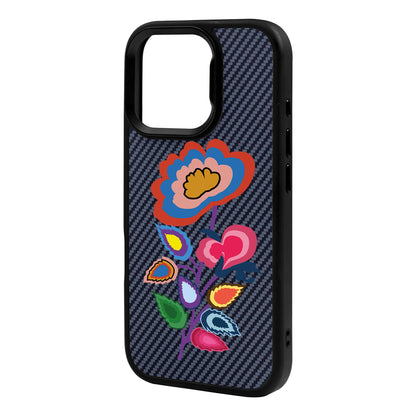 KNITTED FLOWER-iPhone 16 Pro Max Plaid Kılıf MagSafe Özellikli