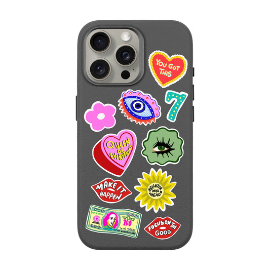 HM STICKERS-iPhone 15 Pro Max Leather Premium Kılıf MagSafe Özellikli