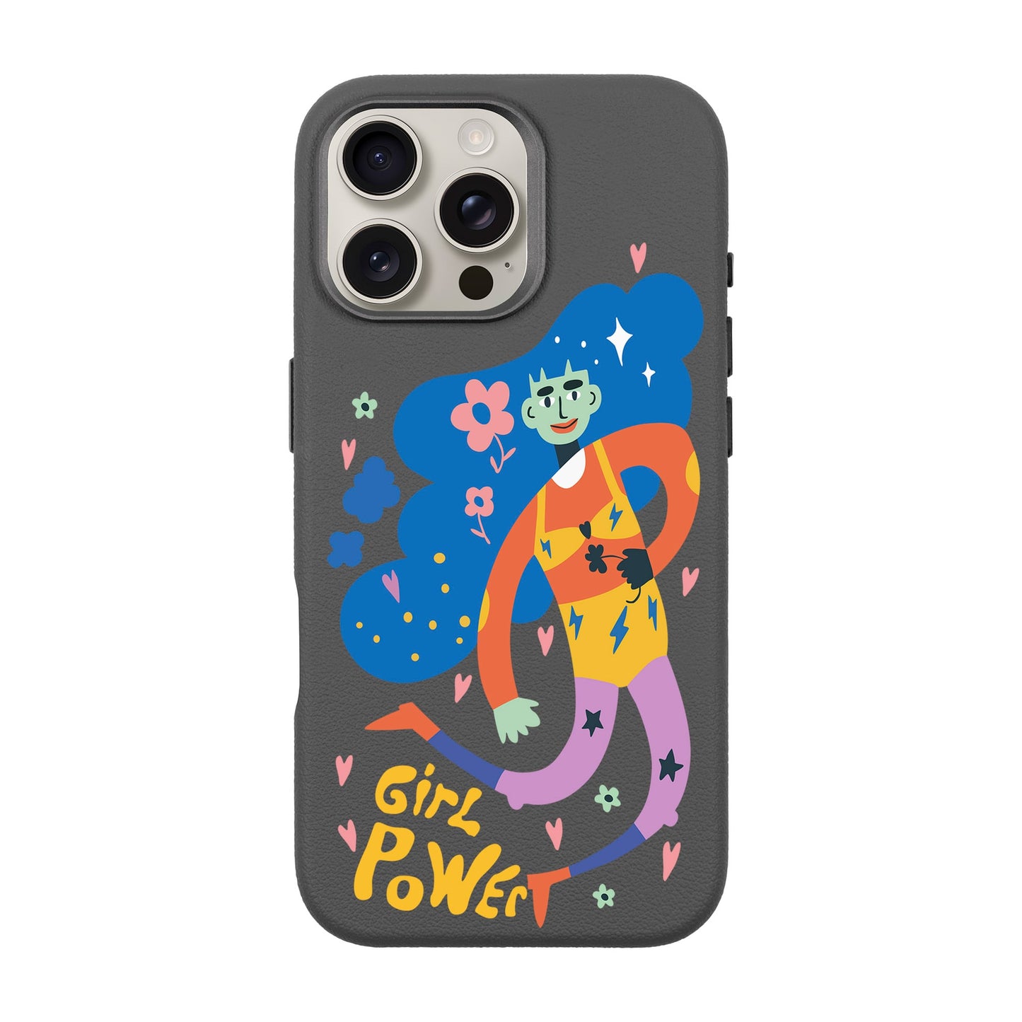 GIRL POWER-iPhone 16 Pro Max Leather Premium Kılıf MagSafe Özellikli