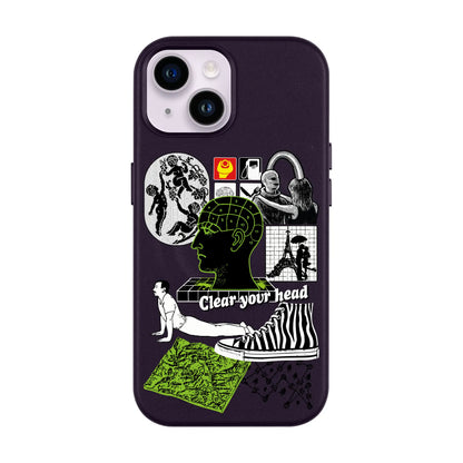 CLEAR YOUR HEAD-iPhone 14 Leather Kılıf MagSafe Özellikli