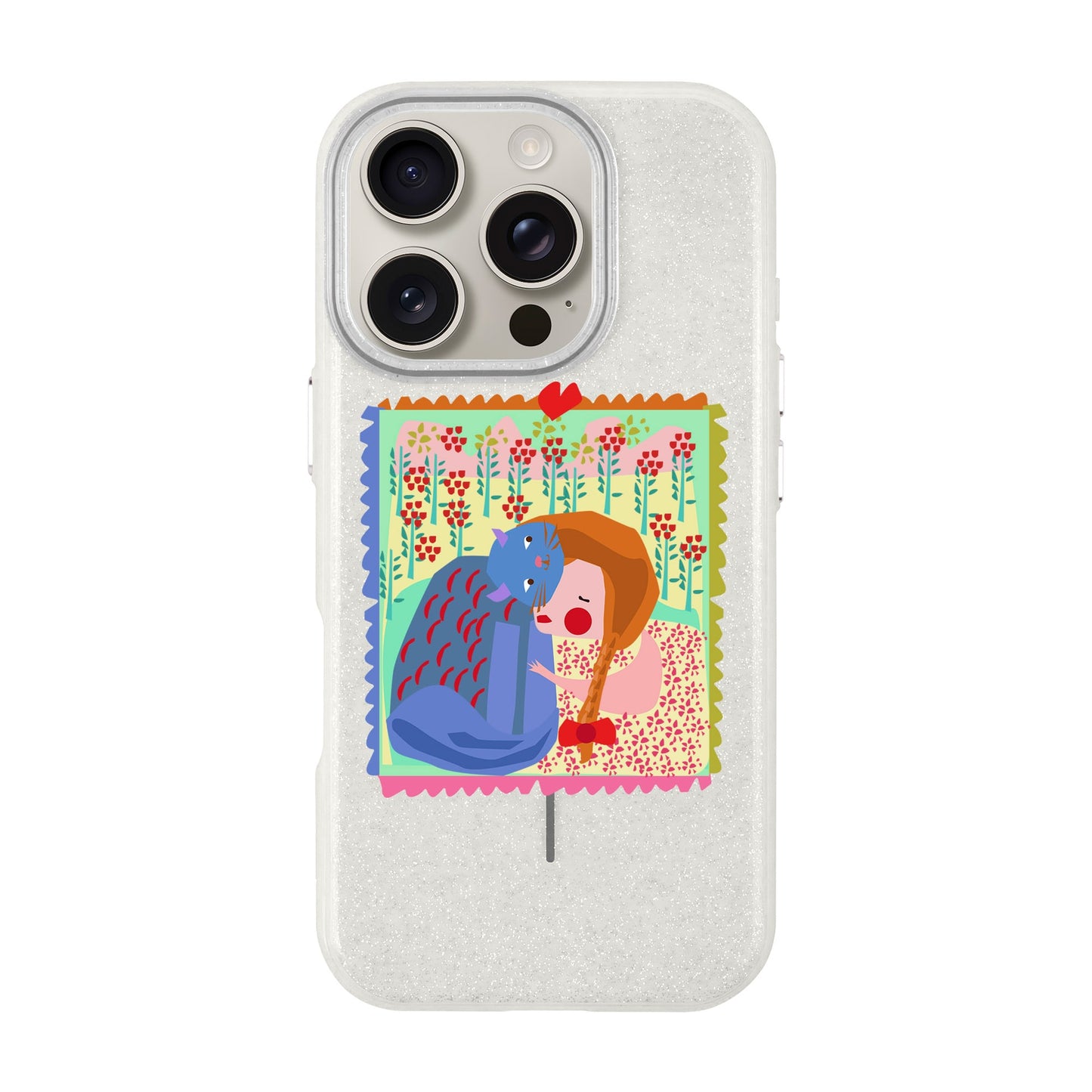 KEDİ POSTA PULU-iPhone 16 Pro Radiant Kılıf MagSafe Özellikli