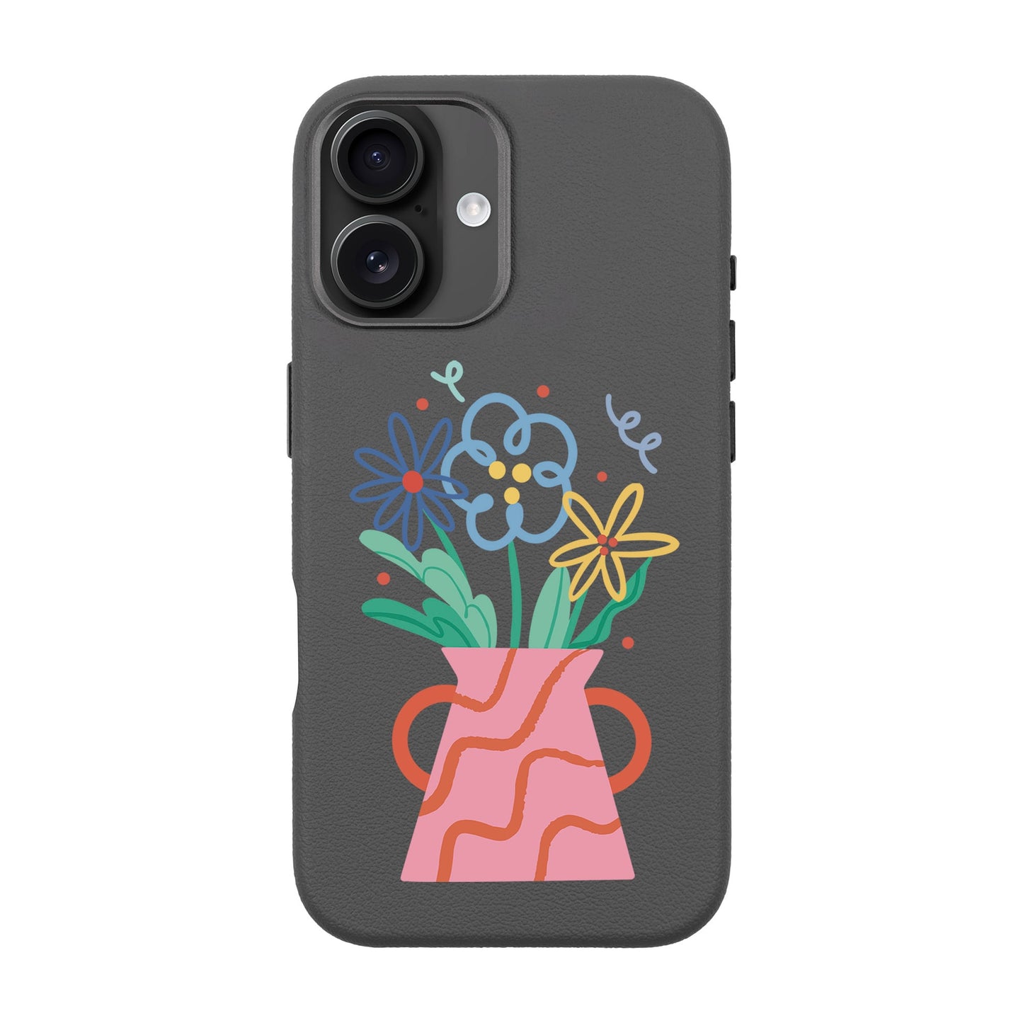 PINK VASE-iPhone 16 Plus Leather Premium Kılıf MagSafe Özellikli