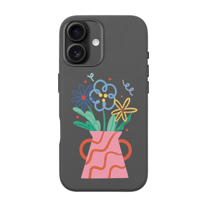 PINK VASE-iPhone 16 Plus Leather Premium Kılıf MagSafe Özellikli