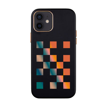 GRADIENT CHECKMATE-iPhone 12 Mini Leather Kılıf