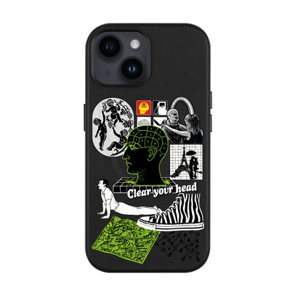 CLEAR YOUR HEAD-iPhone 14 Leather Kılıf MagSafe Özellikli