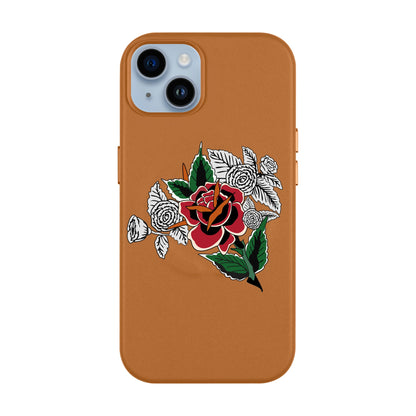 DRY ROSE-iPhone 14 Plus Leather Kılıf MagSafe Özellikli